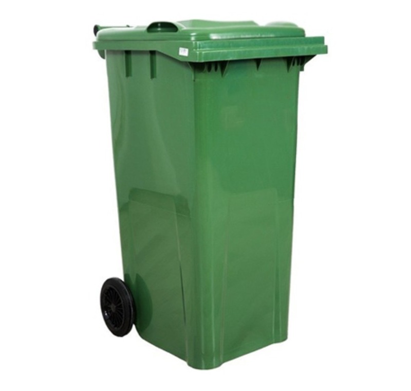 Plastik Çöp Konteyneri 120 Litre Yeşil