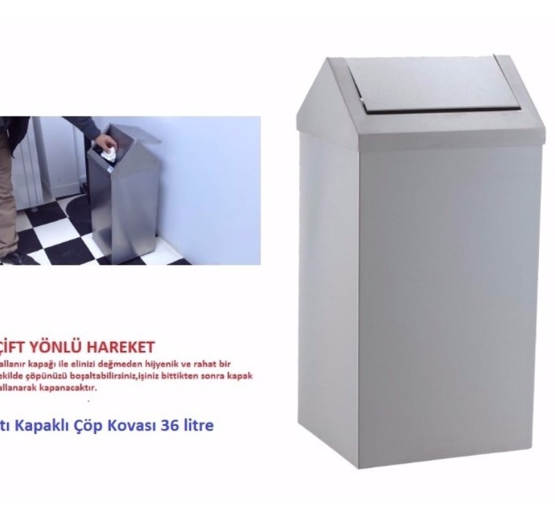 Çatı Kapaklı Çöp Kutusu 36 Litre