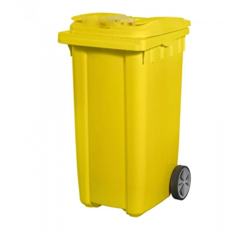 Plastik Çöp Konteyneri 120 Litre Sari -PÇK-120S