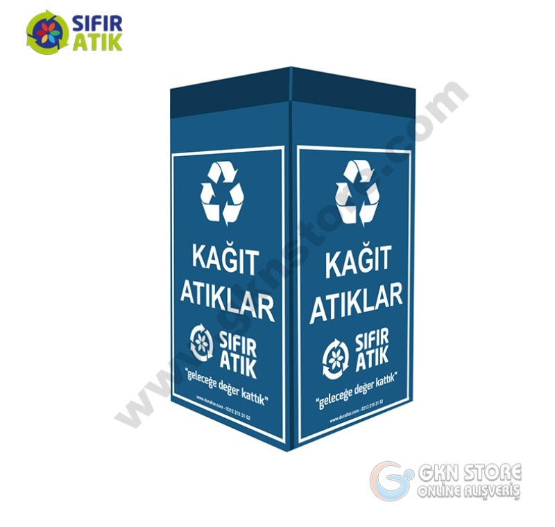 Plastik Koli Kağıt Sıfır Atık Kutusu -Plastik Atık Kutusu MAVİ