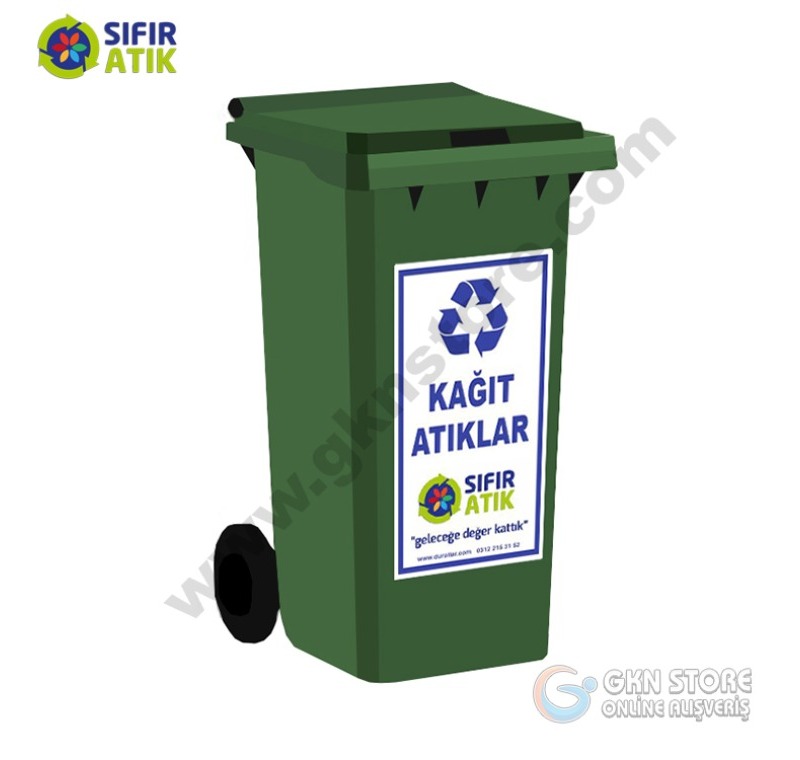 Plastik Sıfır Atık Çöp Konteynerı 120 Litre Kağıt Atık